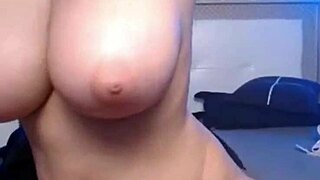 Asian goddess with huge tits gets down and dirty